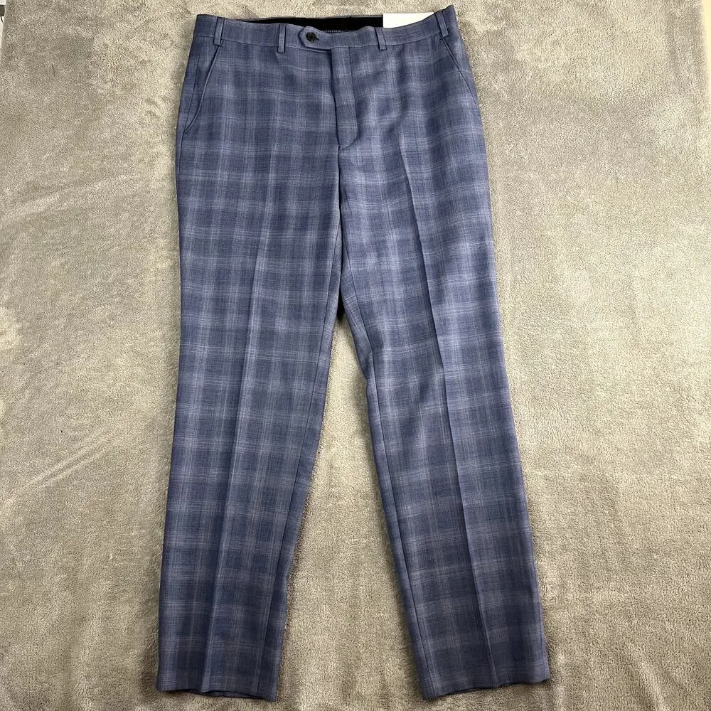 Ralph Lauren Black Label Edgewood Classic Plaid Suit Pants Mens 36 x 32 Blue NWT